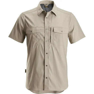 Snickers LiteWork 8520 skjorte korte ærmer khaki str 2XL - 1