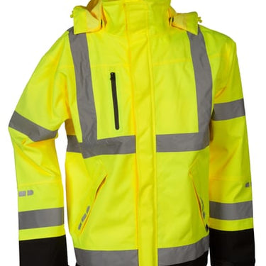 Lyngsøe Hiviz håndværker regnjakke FOX9057 gul str 3XL - 1