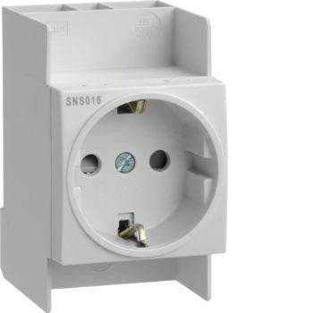 Stikdåse Schuko for DIN skinne Qconn - 1