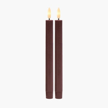 Sille Genopladelig Lys Krone 2 stk sæt Ø2cmxH25cm Bordeaux - 1