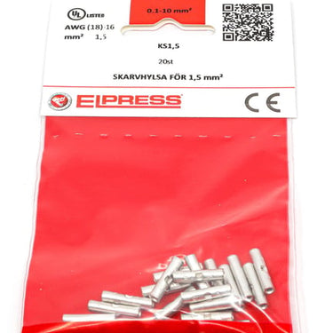 Pressemuffe KS1,5 1,5mm² - I poser af 20 stk. - 1