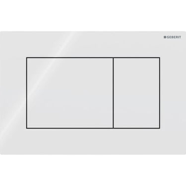 Geberit Sigma01 betjeningsplade m/2 skyl square hvid - 1