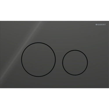 Geberit Sigma40 betjeningsplade m/2 skyl round sort - 1