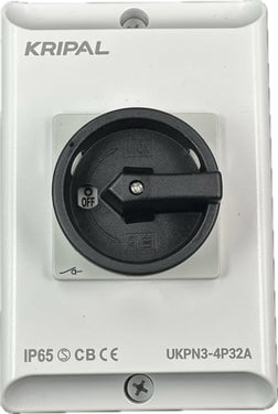 Kripal forsyningsadsk. 32A  AC23 3P+N Grå/Sort - 1