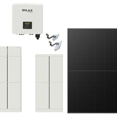 Solax komplet pakke med Fixnordic montagepakke til skrå tegl og beton tag med 18 stk 475-480Wp paneler 8 kW hybrid inverter og 12 kWh batteri - 1