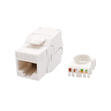 Modular jack KAT6 UTP RJ45 op/ned version toolless Hvid - 1