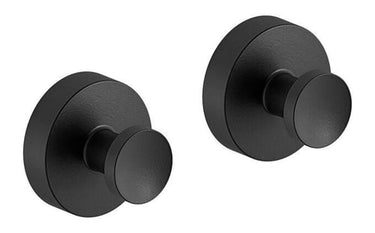 Damixa Zen håndklædekrog (2 stk) m/roset mat sort - 1