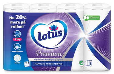 Lotus T4 Premium køkkenrulle 13,8mx20,9cm 1 pakke = 8 ruller - 1