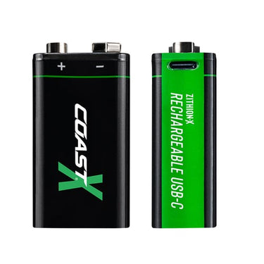 Coast 9V USB-C Genopladeligt Batteri 560mAh 2stk - 1