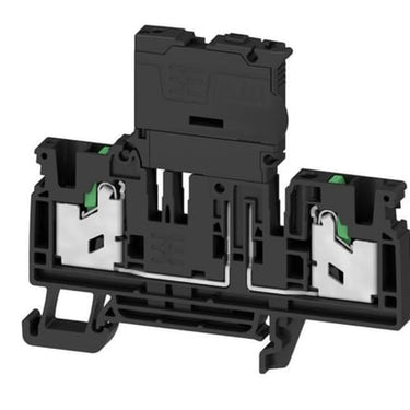 Sort sikringsklemme SNAP IN 2 vandrette tilsutninger 4mm² med LED  (10-36VDC) silringstørrelse ( 5x20 mm) 6,3 A 250V - 1