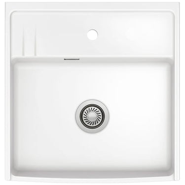 Lavabo Kentro 60 køkkenvask hvid m/krom afløb - 1