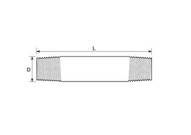 Nippelrør galvaniseret 80 mm X 1/8 - 1