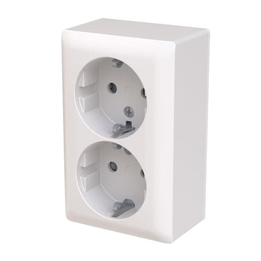 Dobbelt SAGA stikkontakt IP21 signal hvid - 1