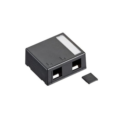 Office box 2 port, for 2 x Keystone konnektorer, sort - 1