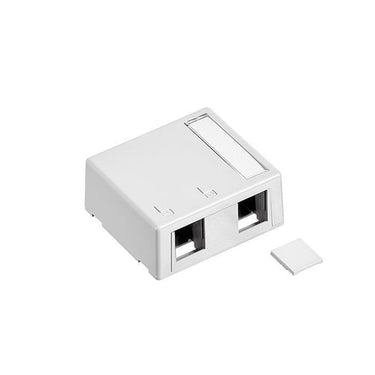 Office box 2 port, for 2 x Keystone konnektorer, hvid - 1