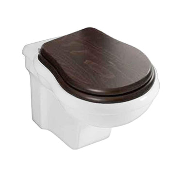 Lavabo Contea Retro væghængt toilet hvid m/sæde i valnød - 1