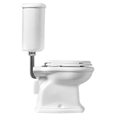 Lavabo Contea Retro Low gulvstående toilet m/P-lås hvid m/hvidt sæde - 1