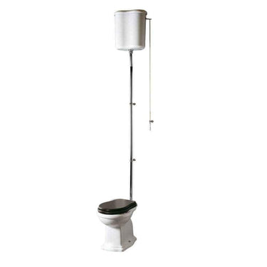 Lavabo Contea Retro High gulvstående toilet m/P-lås hvid m/sæde i valnød - 1