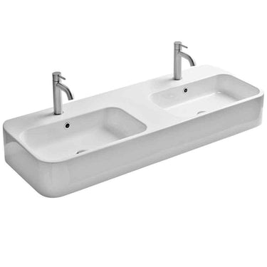Lavabo Cosa 120 dobbelt håndvask m/hanehul hvid - 1