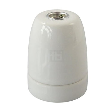 E27 PORCELÆNSFATNING M10 GLAT HVID - 1