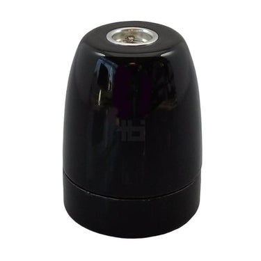E27 PORCELÆNSFATNING M10 GLAT SORT - 1
