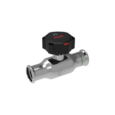 BROEN Full Flow kugleventil rustfri pres/pres DN40 42 x 42 mm lav med gearhåndtag - 1
