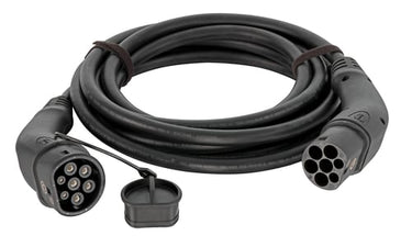 Ladekabel til el-bil 1 x type2 han stik og 1 x type2 Hun stik 3F 32A 22KW kabellængde 5M - 1