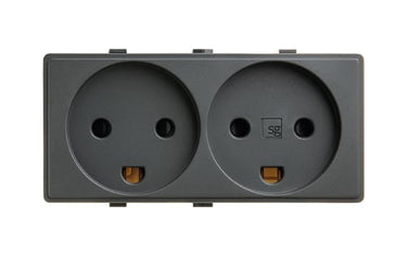 dobbel stikkontakt +s antracit 2-pol + jord 2m - 1
