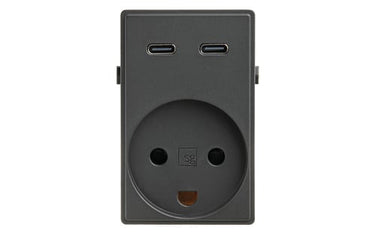 USB C + USB C udtag+S Antracit 3A 15W - 1