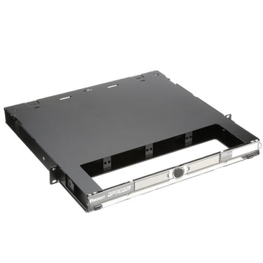 19" Fiberboks udtræk for 4x modul (FAP) 1U sort - 1