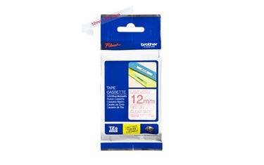 Brother TZe Tape 12mmx8m rød/klar - 1