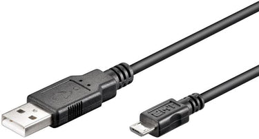 MicroConnect USB A til USB Micro B kabel, version 2.0, sort, 1,8 m - 1