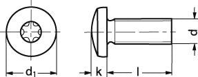 M5X20 DIN 7985 4.8 FZB panhoved maskinskrue Torx - 1