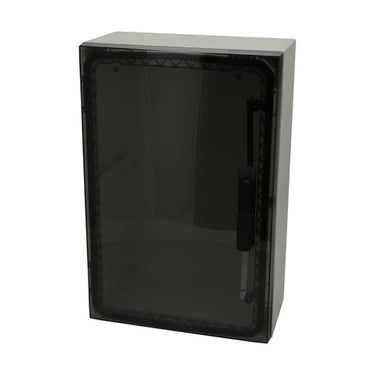 Vægskab ARCA 600x400x210 med transparent dør svinghåndtag og 2 låse hængslet på lang side uden monteringsplade RAL7035 IP66 - 1