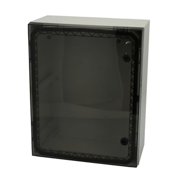 Vægskab ARCA 500x400x210 UL lablet med transparent dør 2 låse hængslet på lang side uden monteringsplade RAL7035 IP66 - 1