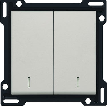 Tangent dobbelt med linse light grey - 1