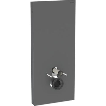 Geberit Monolith cisternemodul t/vægh. toilet 114cm frontpaneler af glas: sort/børstet aluminium - 1