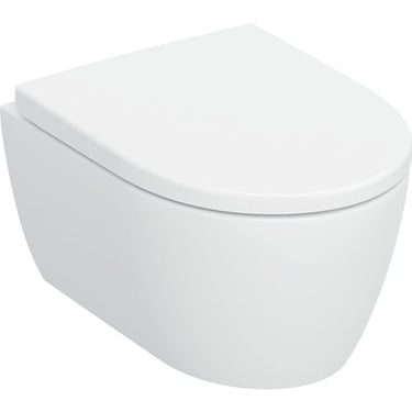 Geberit iCon sæt væghængt toilet kompakt TurboFlush inkl. toiletsæde T:49cm SC/QR mat hvid - 1