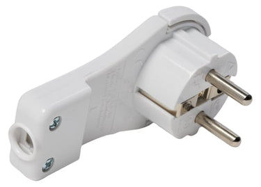 Stikprop vinkel schuko flad, hvid - 1