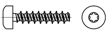 Skrue for plast PH DIN 88203 4X12 T20 500 stk - 1