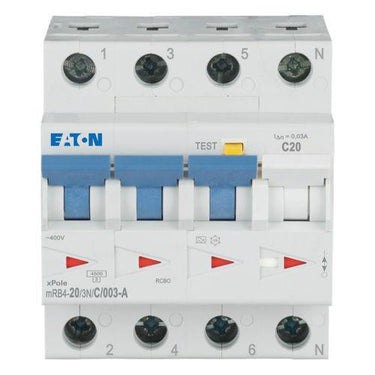 Kombiafbryder 20A 3P+N C 30mA 4M 4,5kA RCD type A - 1