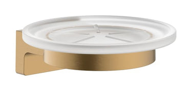 hansgrohe AddStoris S sæbeskål PVD metal/glas ø110mm m/holder børstet bronze - 1
