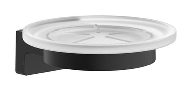hansgrohe AddStoris S sæbeskål metal/glas ø110mm m/holder mat sort - 1