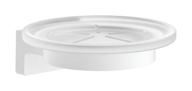 hansgrohe AddStoris S sæbeskål metal/glas ø110mm m/holder mat hvid - 1