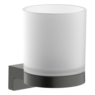 hansgrohe AddStoris S bægerholder PVD metal/glas ø68mm m/glas børstet sort krom - 1