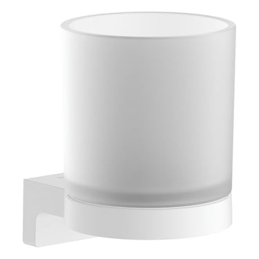 hansgrohe AddStoris S bægerholder metal/glas ø68mm m/glas mat hvid - 1