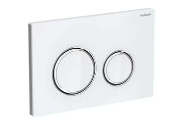 Geberit Sigma21 betjeningsplade metal/glas/hvid - 1