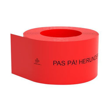 Kabelafdæk rød 100x1,8 mm i rl á 50 mtr - Pas på - herunder elkabler - 1