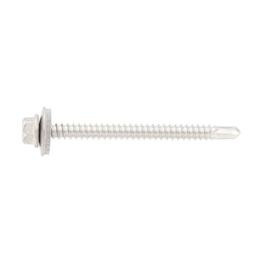 5,5X50 DIN 7504 A2 K DS 16mm 6-kant hoved pladeskrue med borespids og tætningsskive - 1