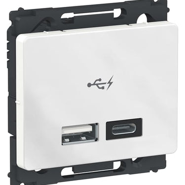 OPUS 66 dobbelt 5V USB A+C-lader 2400 mA 1 modul hvid - 1